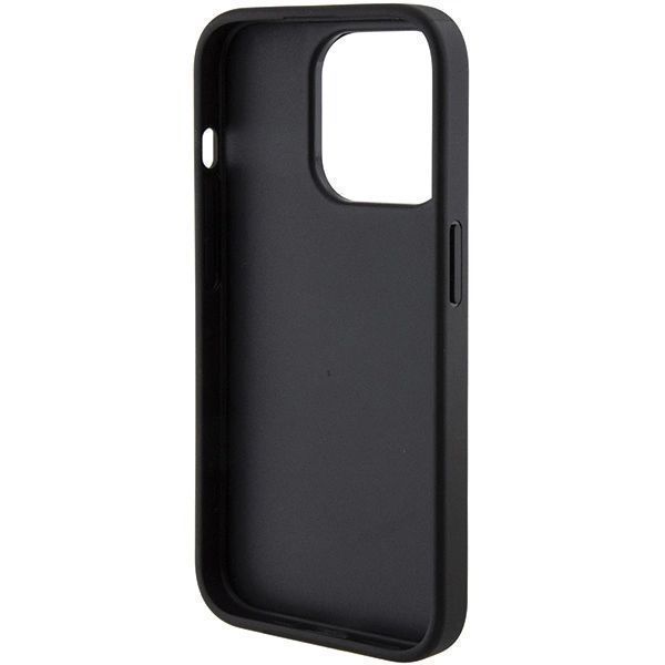 Etui Guess Grip Stand 4G Triangle Strass na iPhone 15 Pro - czarne