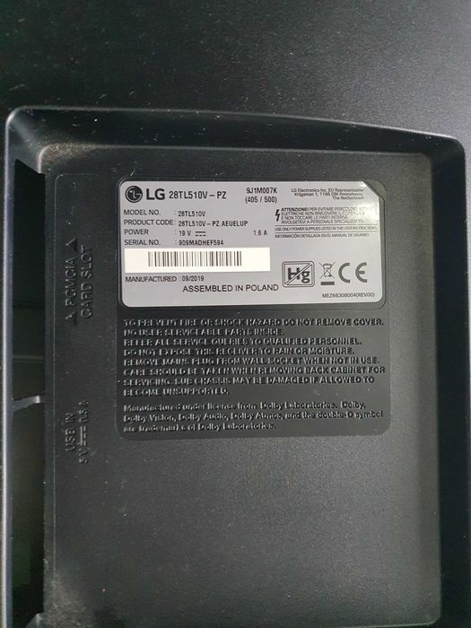 TV LG 28TL510V peças