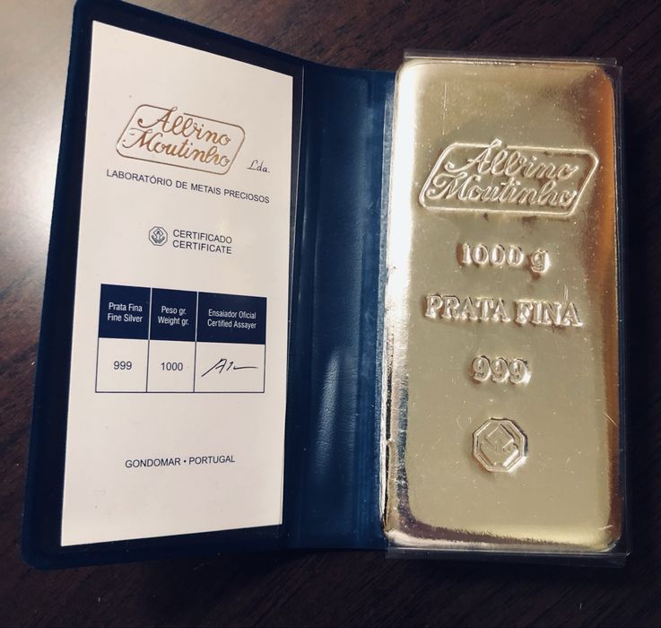 Barra de prata fina 999,99 1kg Albino Moutinho