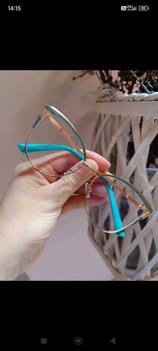 Nowe okulary zerówki z antyrefleksem do czytania komputera jazdy samochodem złote z turkusem