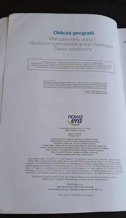 Oblicza geografii 1 maturalne karty pracy