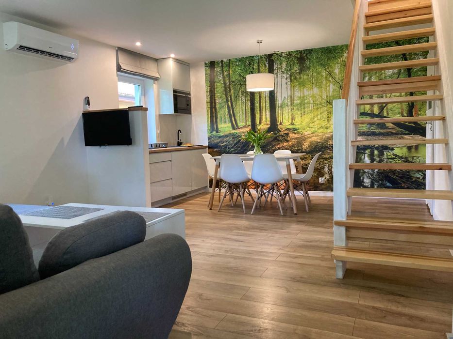 Mazury - apartamenty 4-8 os. jezioro łowisko plaża las