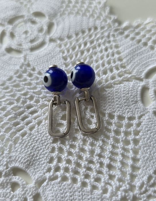 Kolczyki oko proroka evil eye nazar szkło earrings