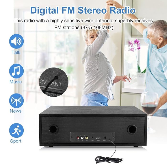 Domowy System Stereo z Odtwarzaczem CD DVD - Radio FM - Wejście AUX