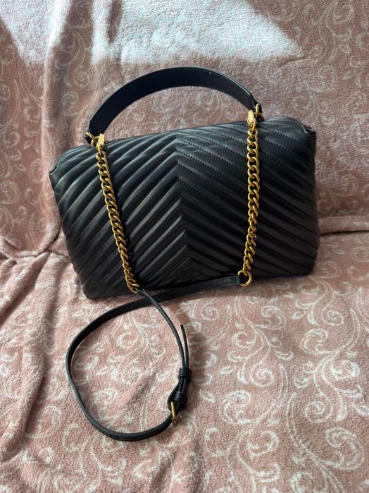 Czarna torebka Big Love Puff Chevron