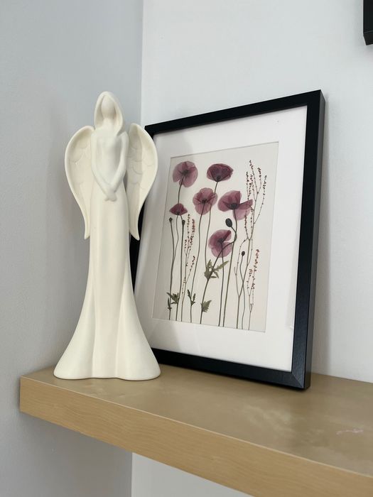 Obraz z suszonych prasowanych kwiatów