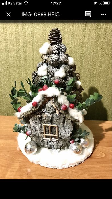 Зимняя, новогодняя поделка елочка из фатина