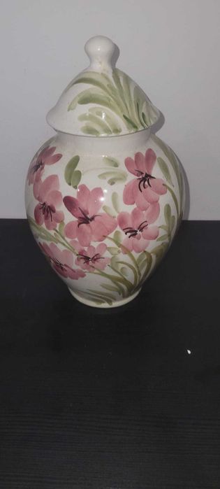 Pote/Jarra com Tampa em Cerâmica de Aveiro - Pintado à Mão (26cm)
