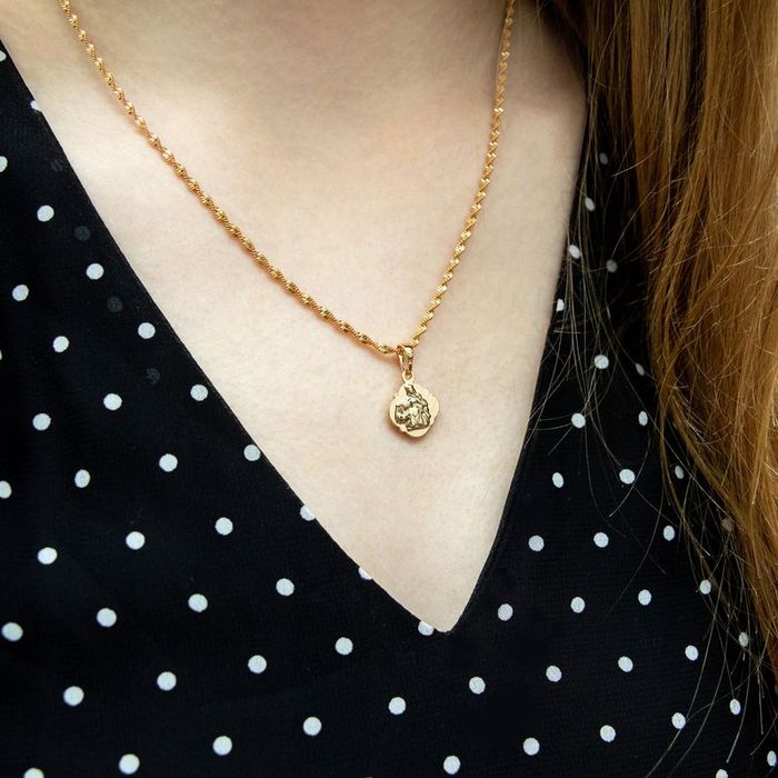 Złoty Łańcuszek Naszyjnik Medalik Szkaplerz Ze Stali Chirurgicznej Pre