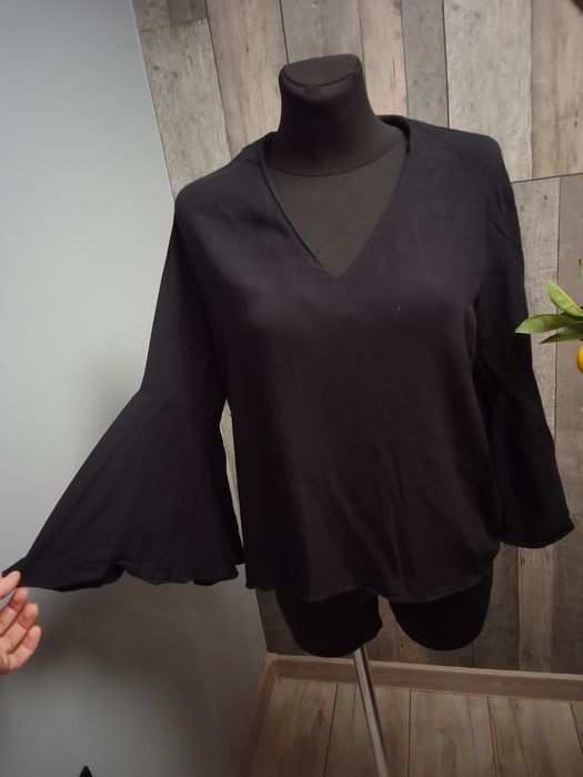 &Other Stories czarna bluzka szerokie rękawy M