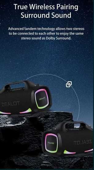 ZEALOT S79 głośnik Bluetooth 100W - 24000mAh - Nowy