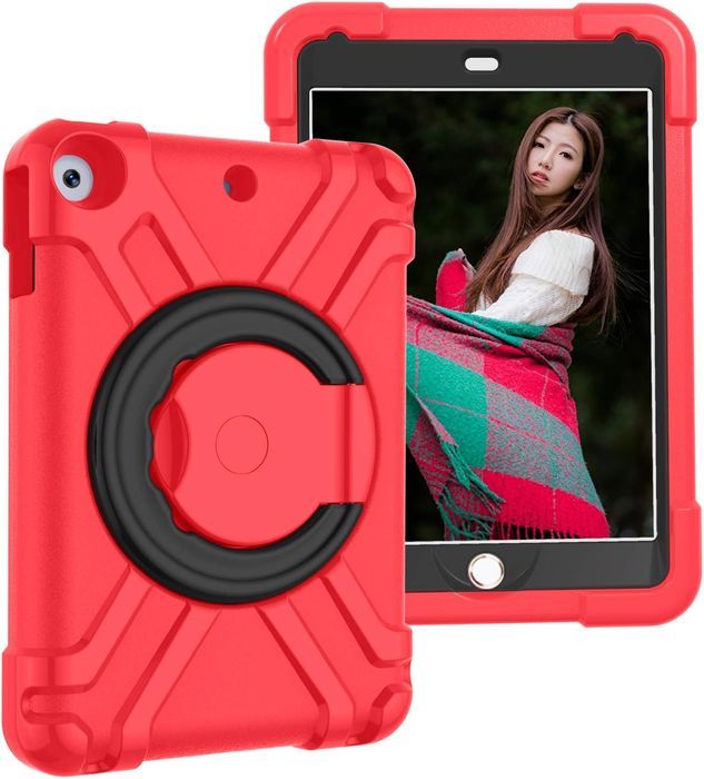 Etui do iPad Mini 5/4 7.9" Pancerne z Obrotową Podstawką Czerwone