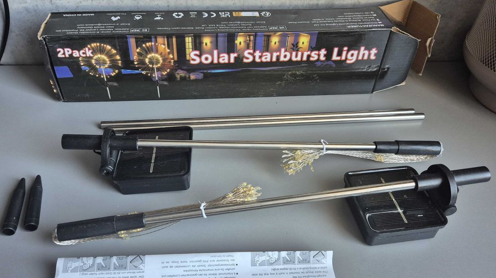 Liyade 2 lampki solarne, ogrodowe 120 diod Led 8 trybów ciepły biały