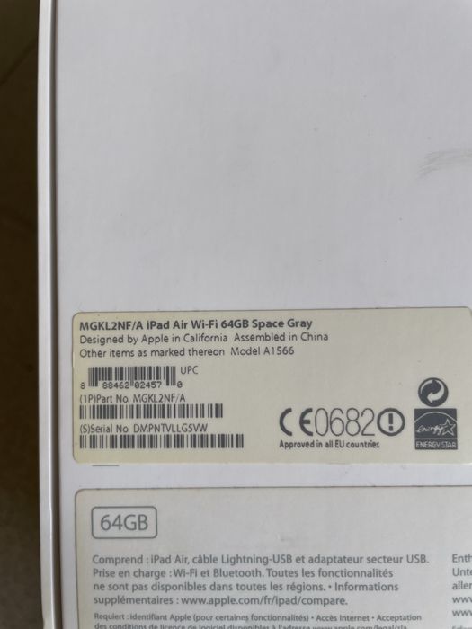 Apple iPad Air 64 GB Wi‑Fi A156664738620662915121