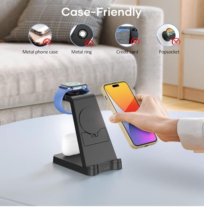 indukcyjna stacja ładująca do Apple Watch i do iPhone Pro