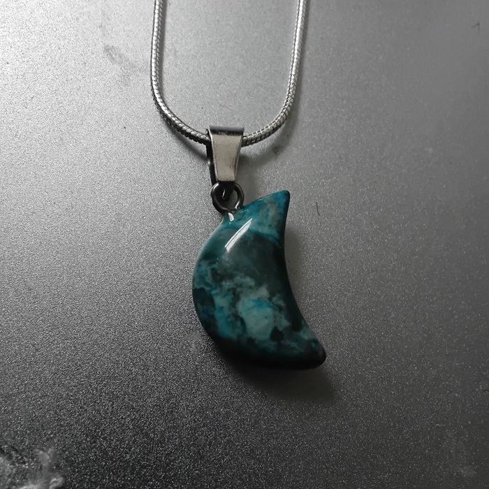 Fio em Prata com Crisocola Meia Lua