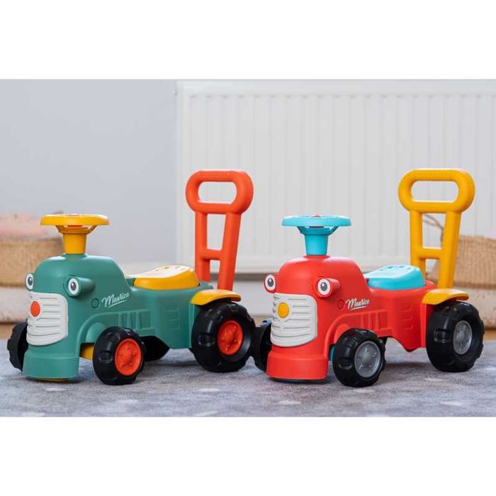 Maurice Traktorek Jezdzik Zielony Pchacz Odpychacz Schowek od 1 roku