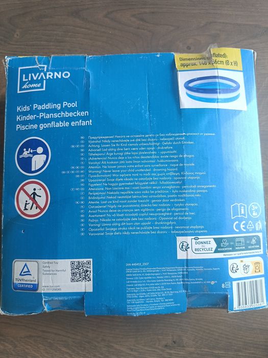 Дитячий надувний басейн livarno 148*36