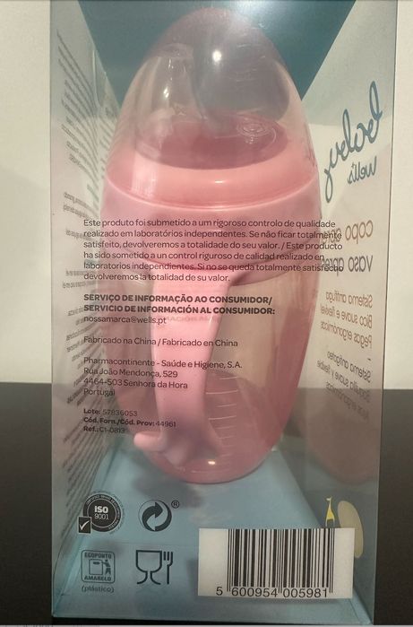 Copo de Aprendizagem Rosa de Bebé Novo