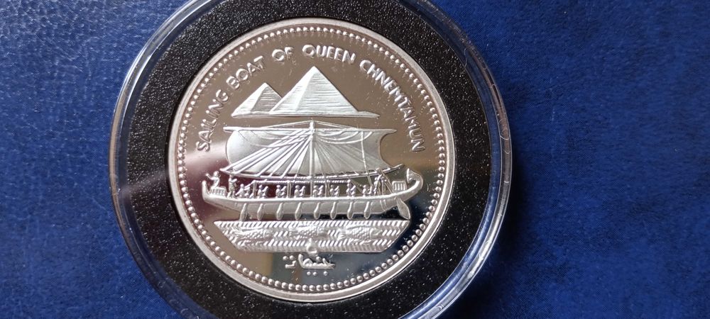 Stare monety Medal 5 funt 1994 Egipt srebro Stan menniczy