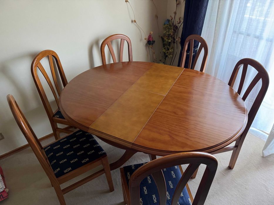 Mesa de jantar + 6 cadeiras madeira maciça