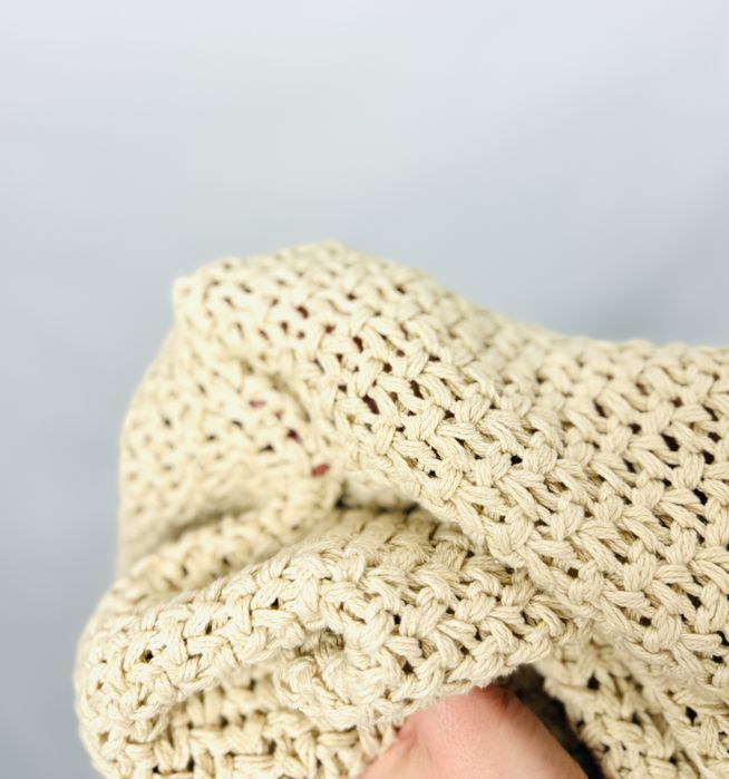 Beżowy długi kardigan z kieszeniami M 38