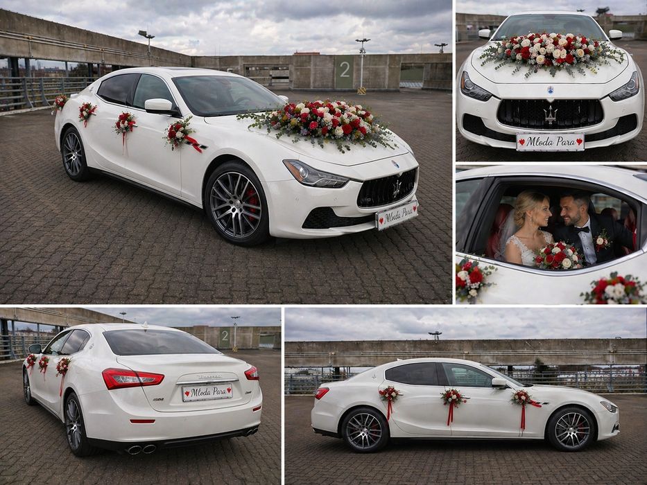 Maserati Ghibli auto z kierowcą do ślubu/na wesele!  Silnik Ferrari . Wolne terminy 2026 !!!