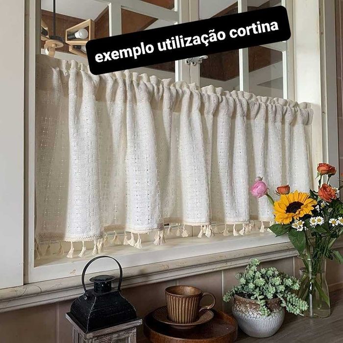 Conj. 2 cortinas para armários ou janelas cozinha