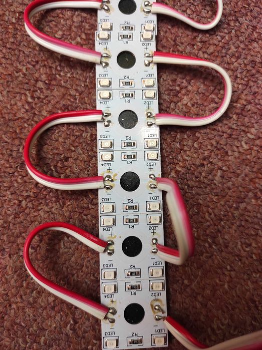 Diody LED na płytkach Czerwone, Moduły Ledowe 55 sztuk