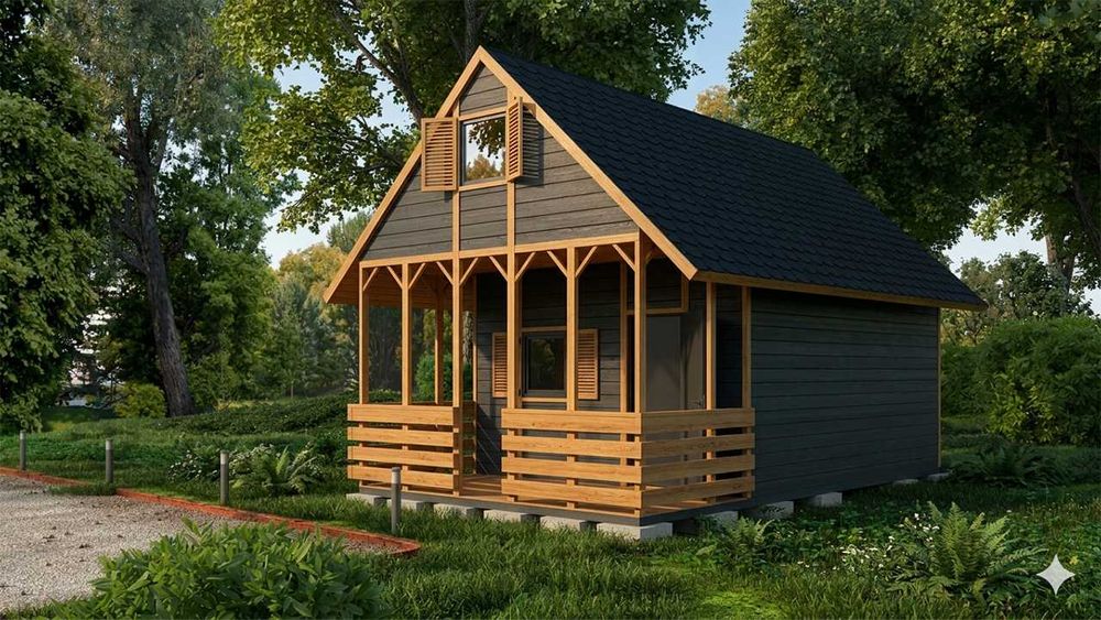 Domek Letniskowy Drewniany Całoroczny 5m/5m 15mm