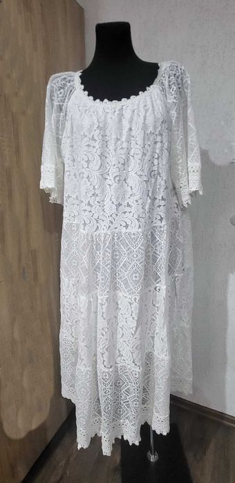 Sukienka boho biała 46  48