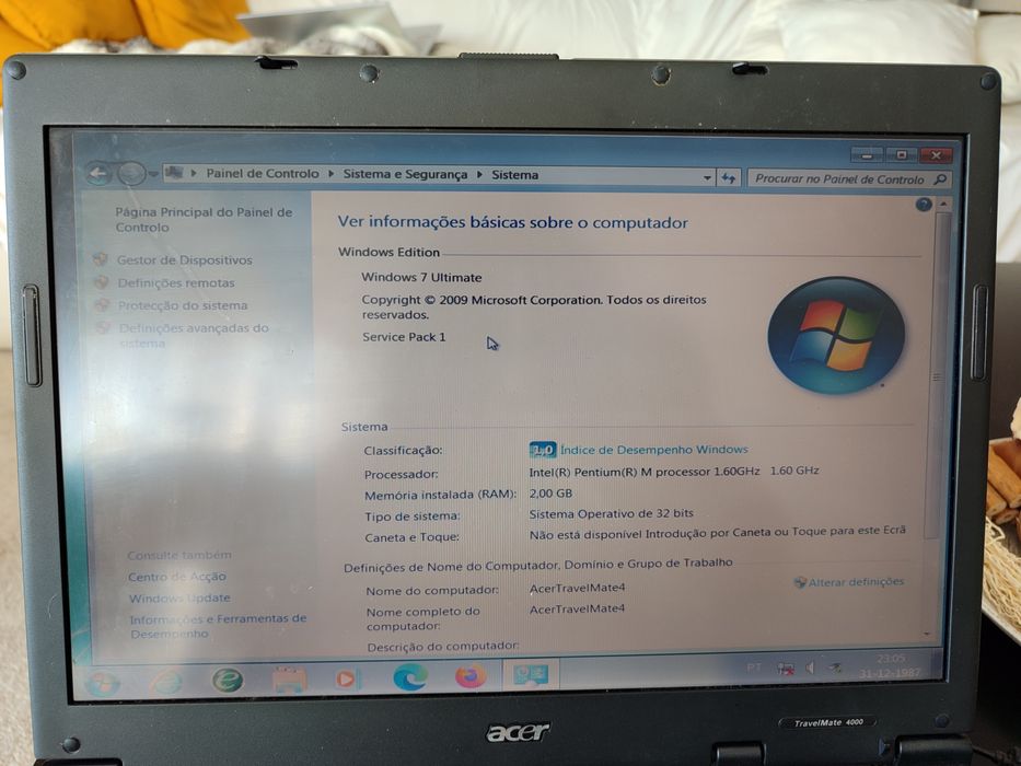 Computador portátil Acer a funcionar hiper lento