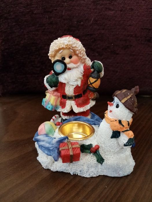 Сувенир новогодний, статуэтка подсвечник новогодний