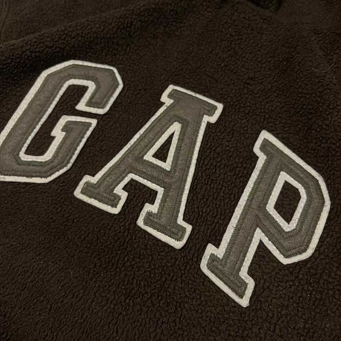 Brązowa bluza polar Gap sherpa fleece hoodie vintage y2k