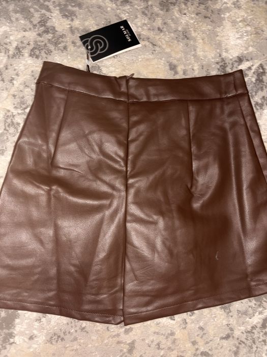 Спідниця-шорти з еко-шкіри chocolate