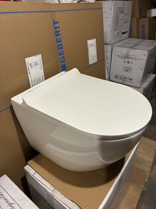 Інсталяція Grohe Rapid SL з кнопкою Хром та підвісним унітазом Rimless