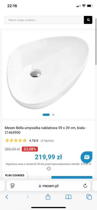 Mexen umywalka nablatowa Bella