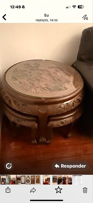 Mesa madeira chinesa com 4 bancos