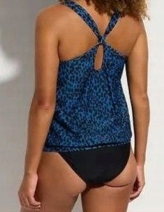 B.P.C tankini granatowo-czarne w cętki z figami r.46