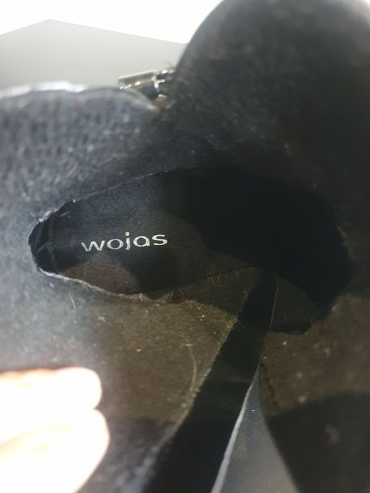 Botki czarne skora licowa słupek Wojas 38