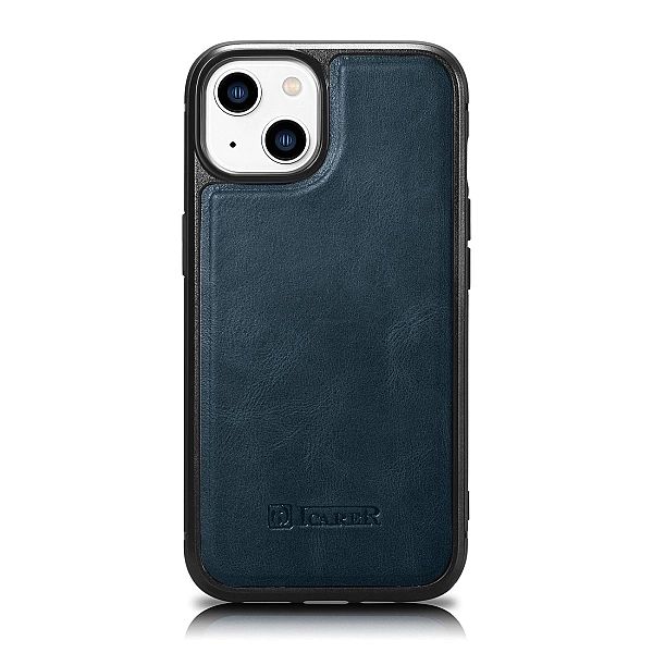 iCarer Leather Oil Wax etui pokryte naturalną skórą do iPhone 14 Plus