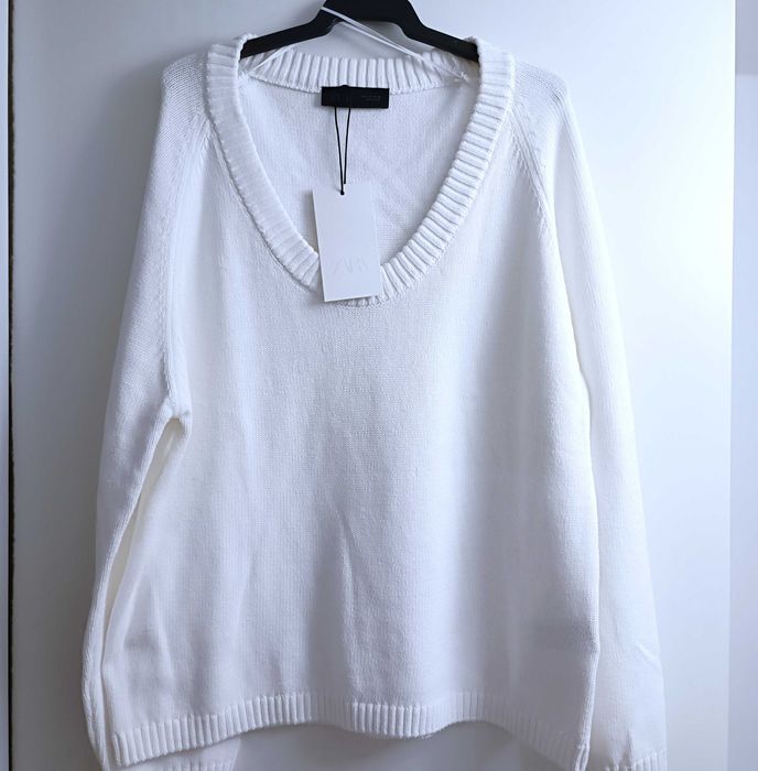 sweter bawełna len zara
