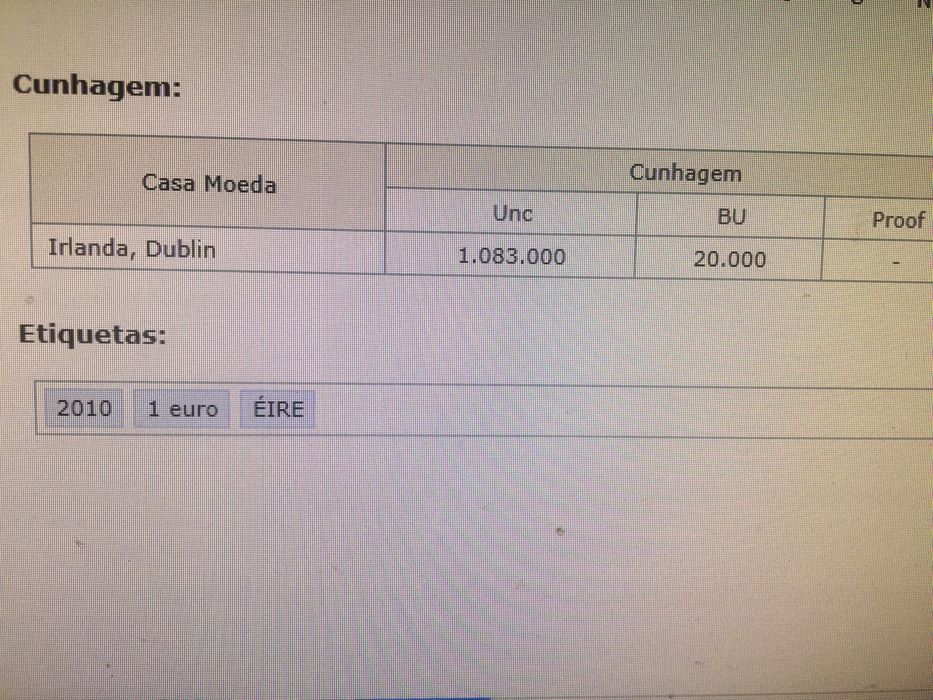 Moedas Irlanda BASTANTE RARAS