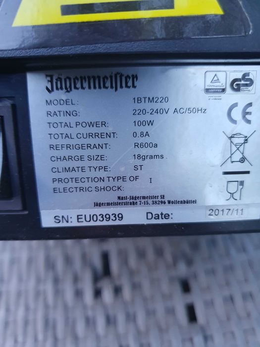 Maszyna schladzarka do shotow Jagermeister 1BTM220