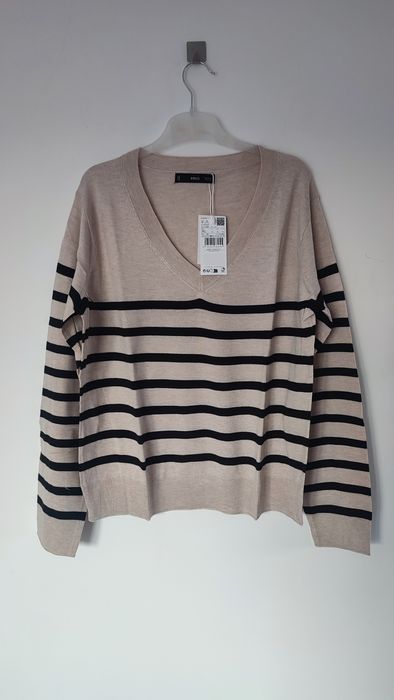 Nowy sweter Mango w paski old money szafa kapsułkowa