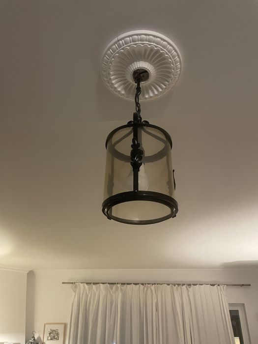 Candeeiro de tecto ferro preto