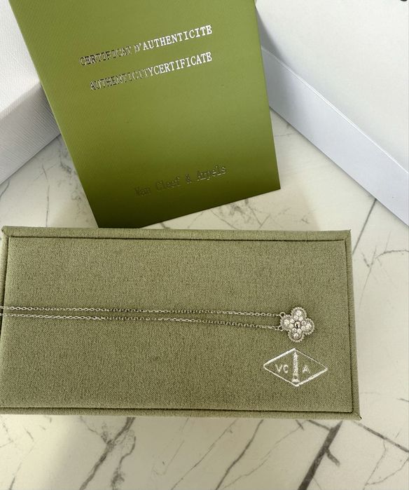 Кольє Van Cleef & Arpels до 50 см регулюється, срібло 925 проби з покриттям родію (не темніє), колье ван клиф, цепочка, серебро, намисто, ланцюжок