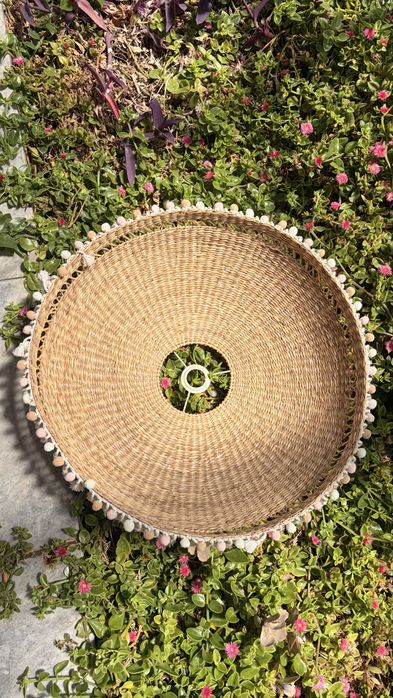 Candeeiro de teto boho vime 60cm