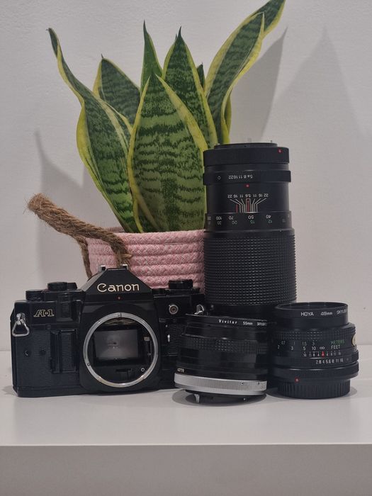 Canon A-1 + 3 Lenses + Filters + Case – Complete Pack, Excellent64170842969858120