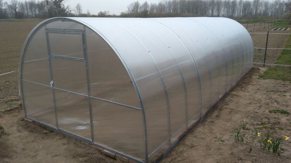 Szklarnia z poliwęglanu Tunel 3x2-12m profile 20x20 POLIWĘGLAN 3-6mm